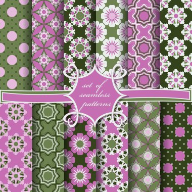 sorunsuz vektör kağıt soyut şekiller, dekoratif çiçek, dairesel desenler ve dekorasyon için tasarım öğeleri kümesi