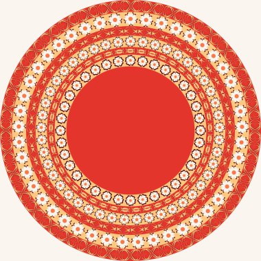 Vektör çizim. Dairesel desen soyut dekoratif çiçek şekil