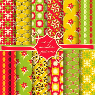 sorunsuz vektör kağıt soyut şekiller, dekoratif çiçek, dairesel desenler ve dekorasyon için tasarım öğeleri kümesi