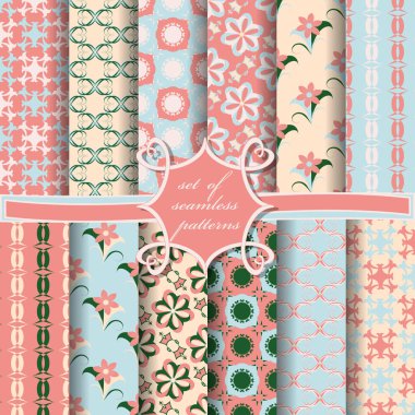 sorunsuz vektör kağıt soyut şekiller, dekoratif çiçek, dairesel desenler ve dekorasyon için tasarım öğeleri kümesi