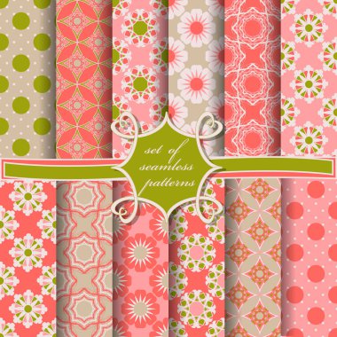 sorunsuz vektör kağıt soyut şekiller, dekoratif çiçek, dairesel desenler ve dekorasyon için tasarım öğeleri kümesi