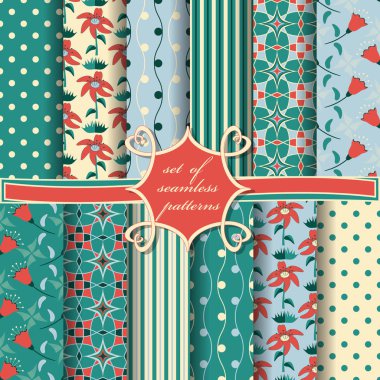  Soyut şekilleri, dekoratif çiçekleri ve dekorasyon için tasarım unsurları olan pürüzsüz vektör kağıtları.