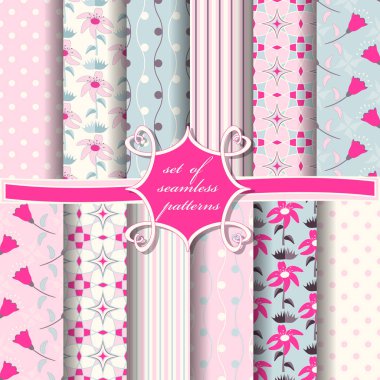  Soyut şekilleri, dekoratif çiçekleri ve dekorasyon için tasarım unsurları olan pürüzsüz vektör kağıtları.