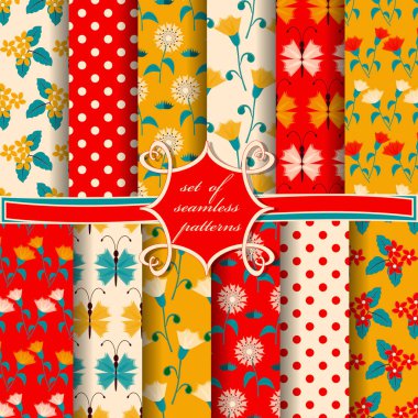 Soyut şekilleri, dekoratif çiçekleri ve dekorasyon için tasarım unsurları olan pürüzsüz vektör kağıtları.