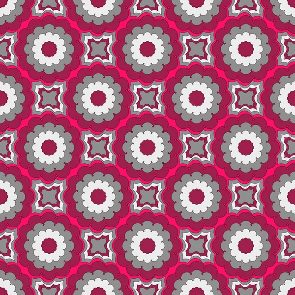 Безшовний векторний ілюстративний фон з абстрактних квітів, геометричних форм — стоковий вектор