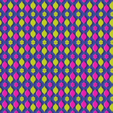 Dalgalı çizgilerden dekoratif şekiller. Dikişsiz vektör arka plan çizimi