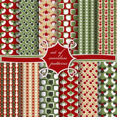 soyut geometrik şekiller, dekorasyon için tasarım elemanları ile sorunsuz vektör çizimler seti