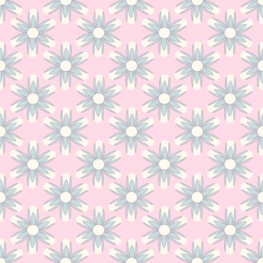 Dekoratif çiçekler. Dikişsiz vektör deseni. Çiçek arka plan