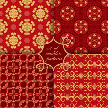 soyut geometrik şekiller, dairesel desenler, dekorasyon için tasarım elemanları ile sorunsuz vektör çizimler seti