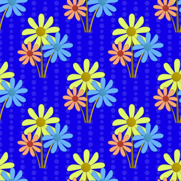 Kytice tří květin. Vektorová pozadí – ilustrace — Stockový vektor