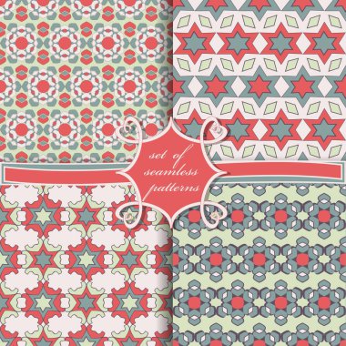 soyut geometrik şekiller, dekorasyon için tasarım elemanları ile sorunsuz vektör çizimler seti