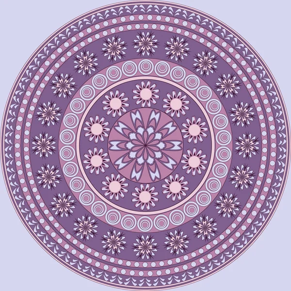 Patrón Circular Formas Abstractas Flores Decorativas Ilustración Vectorial — Archivo Imágenes Vectoriales