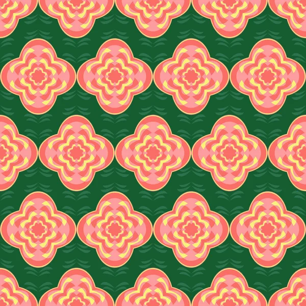 多色の抽象的な幾何学的形状のパターン シームレスなベクトル背景イラストレーション — ストックベクタ