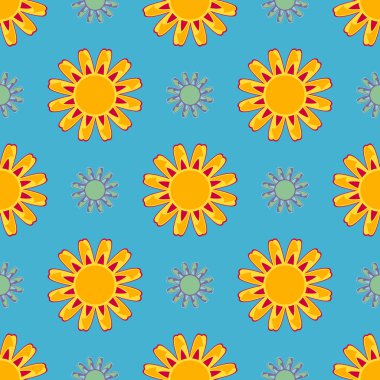 Soyut dekoratif çiçek desen. Dikişsiz vektör çizim arka planı.