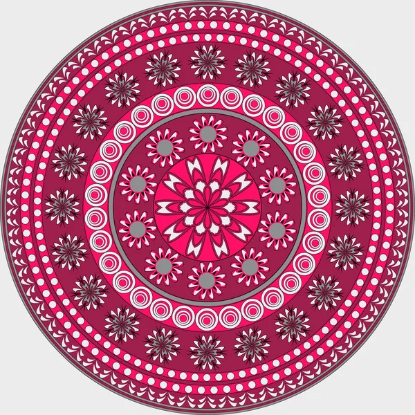 Patrón Circular Formas Abstractas Flores Decorativas Ilustración Vectorial — Archivo Imágenes Vectoriales