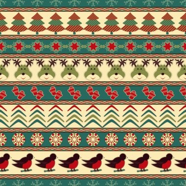 Noel sembolleri seti. Dikişsiz vektör noel desen arka plan.