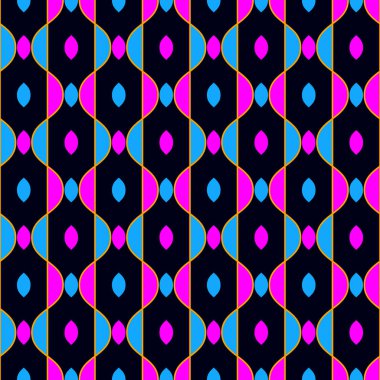 Çok renkli soyut geometrik şekiller deseni. Dikişsiz vektör arka plan illüstrasyon