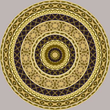  Soyut geometrik şekillerin dairesel deseni. Vektör illüstrasyonu