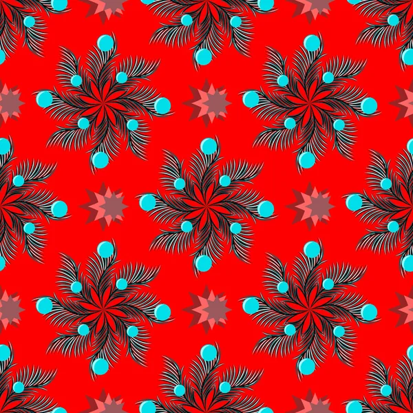 Modèle Fond Noël Avec Branches Sapin Illustration Vectorielle Sans Couture — Image vectorielle