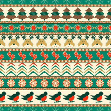 Noel sembolleri seti. Dikişsiz vektör noel desen arka plan.