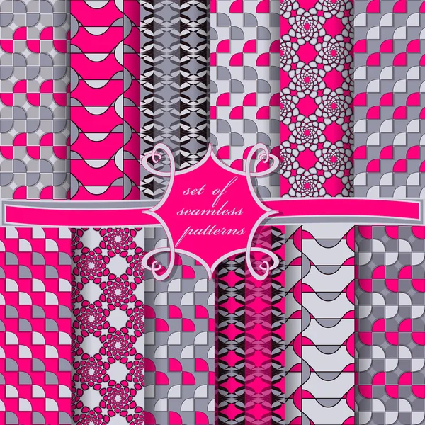 soyut geometrik şekiller, dekorasyon için tasarım elemanları ile sorunsuz vektör çizimler seti