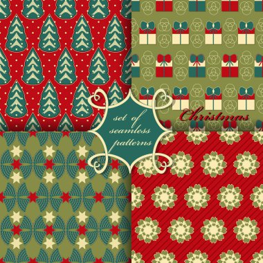 Kusursuz Noel çizimleri seti. Noel sembolleri ve Noel tasarımının unsurları içeren soyut vektör kağıdı