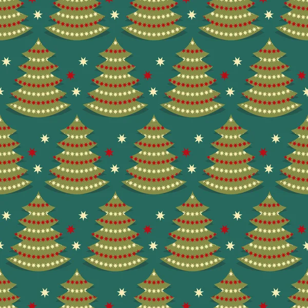 Christmas Tree Seamless Christmas Vector Illustration Background — Stock Vector