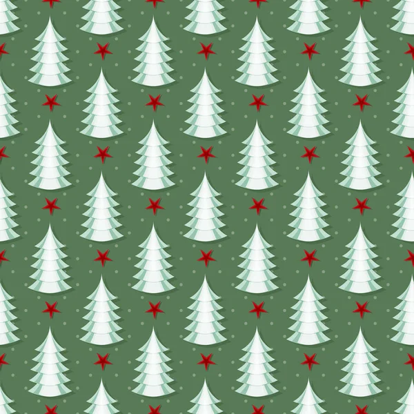 Christmas Tree Seamless Christmas Vector Illustration Background — Stock Vector