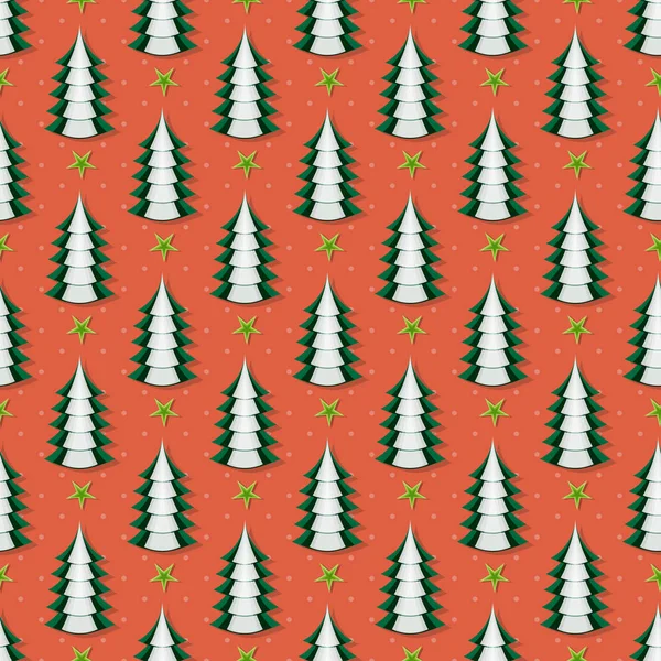 Christmas Tree Seamless Christmas Vector Illustration Background — Stock Vector