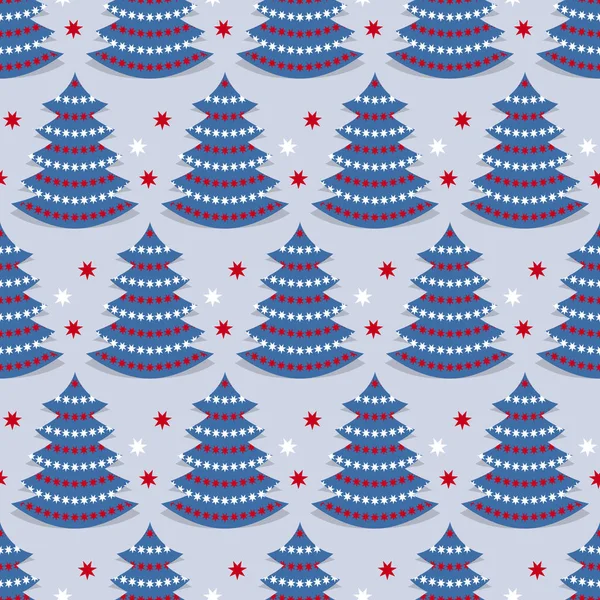 Arbre Noël Fond Illustration Vectoriel Noël Sans Couture — Image vectorielle