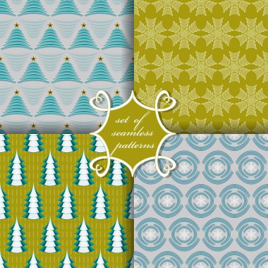 Kusursuz Noel çizimleri seti. Noel sembolleri ve Noel tasarımının unsurları içeren soyut vektör kağıdı