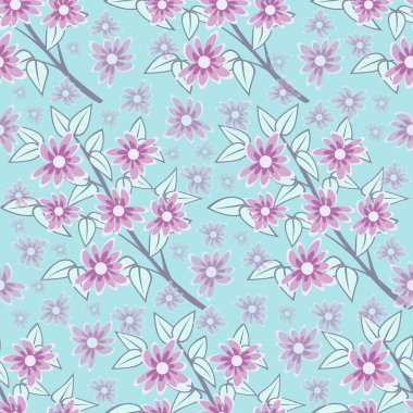 Dekoratif çiçek arkaplanı. Kusursuz vektör çizimi