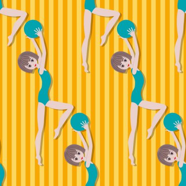 Topla jimnastik egzersizleri. Kusursuz vektör arkaplan çizimi