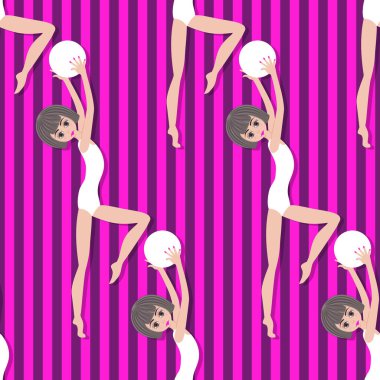 Topla jimnastik egzersizleri. Kusursuz vektör arkaplan çizimi