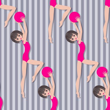 Topla jimnastik egzersizleri. Kusursuz vektör arkaplan çizimi
