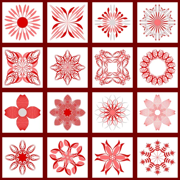 Набор Абстрактной Векторной Бумаги Геометрическими Формами Декоративными Цветами Элементами Дизайна — стоковый вектор