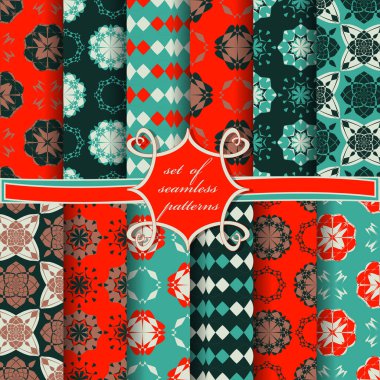 Soyut geometrik şekillere ve dekorasyon için tasarım elemanlarına sahip pürüzsüz vektör kağıdı kümesi