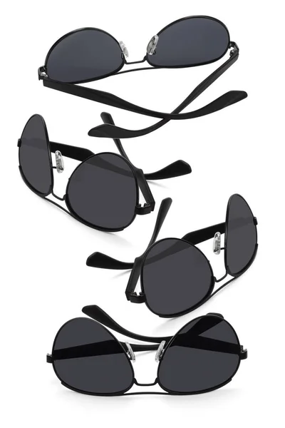 Collection Plastic Sunglasses White Background — Stock Photo, Image