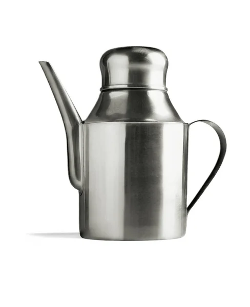 Decanter Metallo Acciaio Inox Sfondo Bianco — Foto Stock