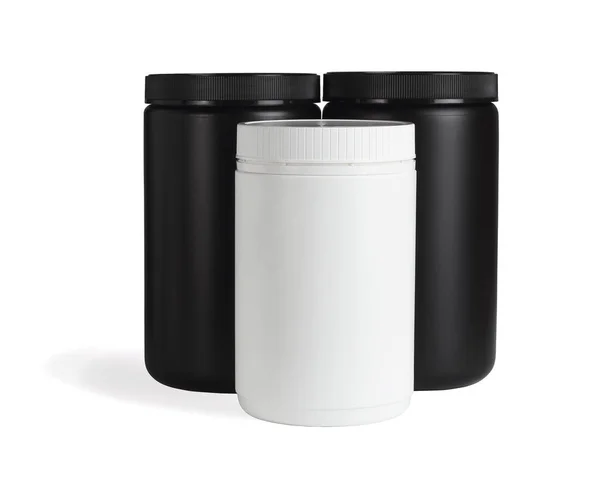 Kunststof containers in zwart-wit — Stockfoto