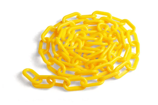 Cadena Plástico Amarillo Sobre Fondo Blanco Imagen De Stock