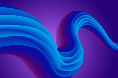 Modern renkli akış arka planı. Mavi arkaplanda dalga sıvısı şekli. Vektör illüstrasyonu Eps10