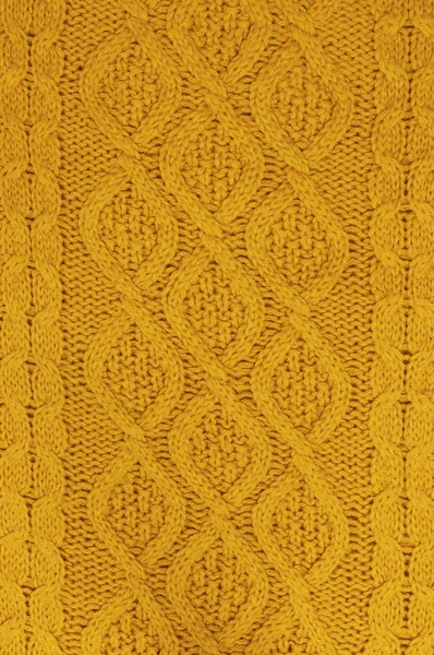 Texture Orange Autumn Sweater Knitted Background Knitted Texture Sample Knitting — Stock Photo, Image