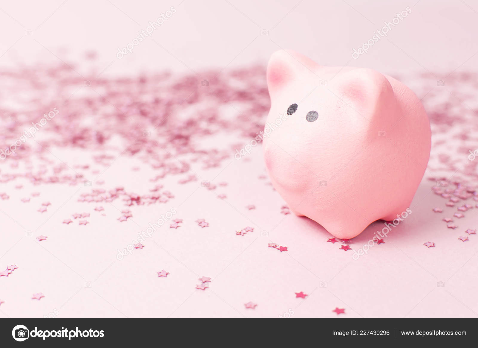 Ceramic Toy Pink Pig Symbol New Year Holographic Glitter Confetti