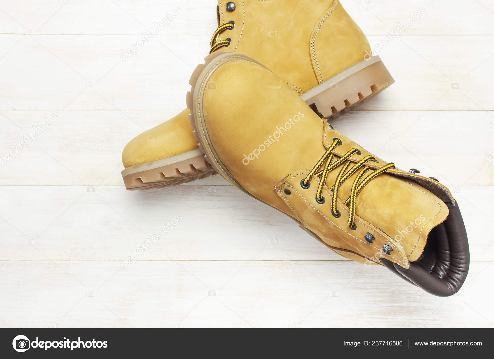 yellow flat boots