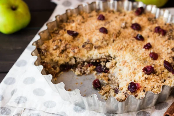 Cangrejo Manzana Tradicional Postre Inglés Con Arándanos Secos — Foto de Stock