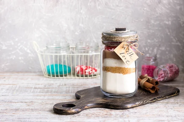 Una Mezcla Ingredientes Para Hornear Galletas Para Día San Valentín — Foto de Stock