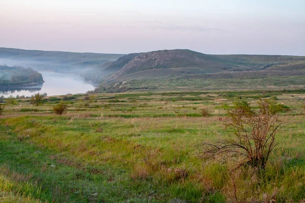 sabah sazlık sis ve nehir üzerinde yüzey
