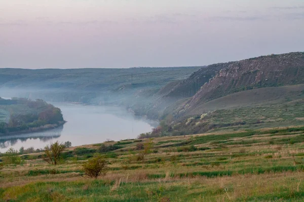 sabah sazlık sis ve nehir üzerinde yüzey