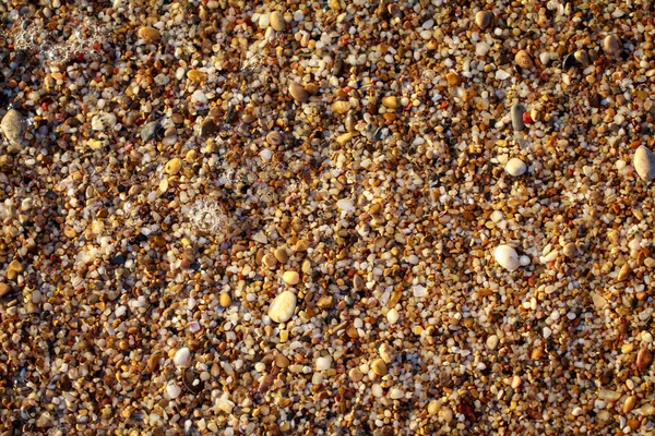 Sea Pebbles Colored Granite Beach Background Stones Shore Beach Sand — Stock Photo, Image